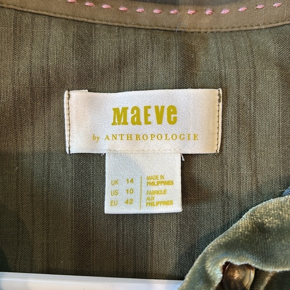 Maeve Green Suede Button-up - Picture 3 of 4